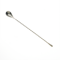 Barfly Classic 11-13/16 Inch Weighted Teardrop Bar Spoon with Twisted Stem, 18/8 Stainless Steel