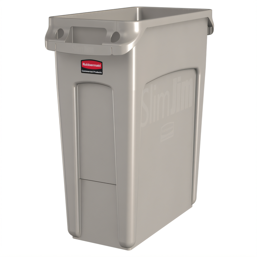 Product image #1 for Rubbermaid Commercial Slim Jim 16-Gallon Rectangular Open-Top Trash Container, Beige