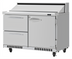 Thumbnail image #1 for Turbo Air PRO Series 48 1/4-Inch Front Breathing 2-Section Sandwich/Salad Prep Table with 1 Door, 2 Drawers, and 12-Pan Top