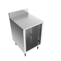 BK Resources Well Series 18 x 21 Flat Top Stainless Steel Underbar Cabinet with 6-Inch Adjustable Legs