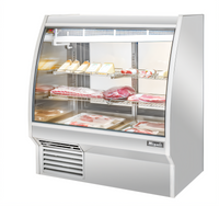 Migali Competitor Series® Full-Service Curved Glass Double-Duty Refrigerated Deli Display Case with Sliding Rear Doors, 48.1-Inch, 22.5 Cu. Ft.