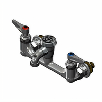 T&S Brass B-2271-CR Wall-Mount Service Sink / Mop Sink Faucet with Vacuum Breaker Spout, Pail Hook, and Quick-Disconnect Hose Outlet