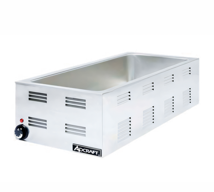 Product image #1 for Admiral Craft 4/3 Size Countertop Wet Food Warmer Base, 1500W, Stainless Steel