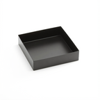 Thumbnail image #1 for American Metalcraft Twilight SBBS Square Break-Resistant Market Tray, 8-1/8 x 8-1/8 x 2 Inches, Black Metal Case of 4