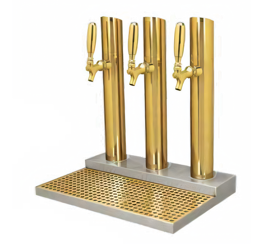 Product image #1 for Skyline 3-Faucet Countertop Glycol-Cooled Draft Beer Station, PVD Brass Finish