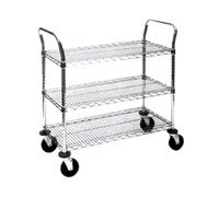 Metro Super Erecta MW705 3-Shelf Chrome-Plated Steel Utility Bus Cart, 36 x 18 Inches