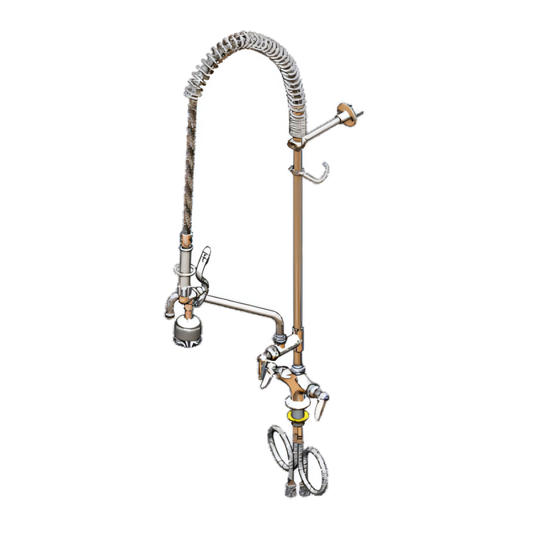 Product image #1 for T&S Brass EasyInstall Single-Hole Deck-Mount Pre-Rinse Unit with 10-Inch Add-On Faucet and 1.15 GPM Spray Valve