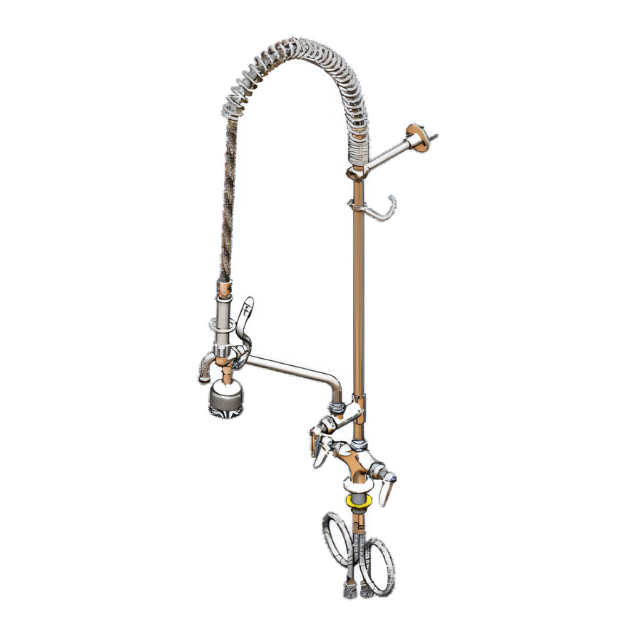 Product image #1 for T&S Brass EasyInstall Single-Hole Deck-Mount Pre-Rinse Unit with 10-Inch Add-On Faucet and 1.15 GPM Spray Valve