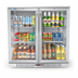 Thumbnail image #1 for Koolmore Two-Section Back Bar Refrigerator with 2 Glass Swing Doors, Stainless Steel, 7.4 Cu. Ft.