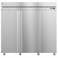 Hoshizaki Steelheart Three-Section Full Stainless Door Reach-In Refrigerator, 79.03 Cu. Ft., Standard Depth, Top-Mounted Self-Contained