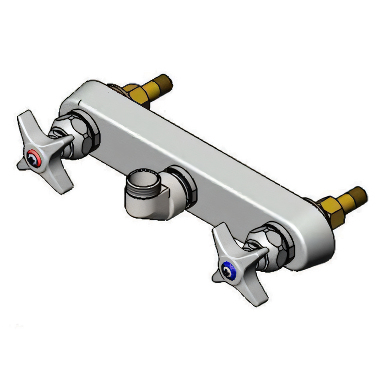 Product image #1 for T&S Brass Splash-Mounted Faucet Workboard Mount Kit, 1/2" NPT Male Shanks, 8" Centers, Lever Handles, Less Nozzle