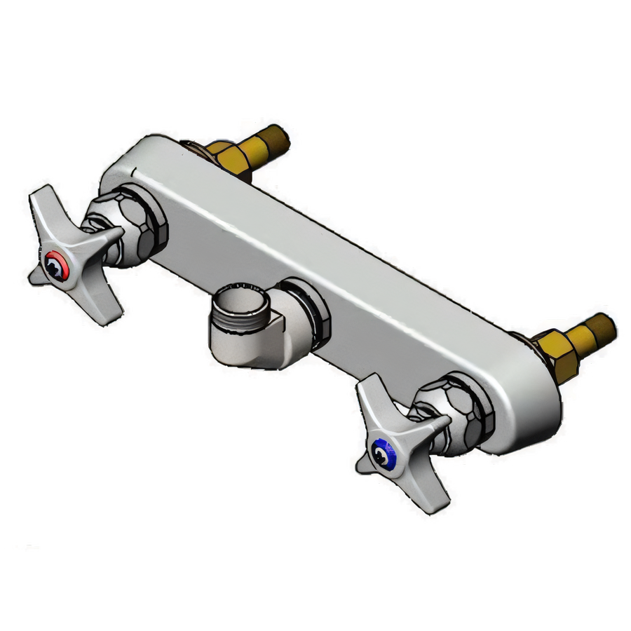 Product image #1 for T&S Brass Splash-Mounted Faucet Workboard Mount Kit, 1/2" NPT Male Shanks, 8" Centers, Lever Handles, Less Nozzle
