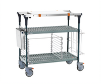 Metro PrepMate MultiStation 18 x 36 Mobile Prep Cart with Accessory Pack 2 and Hybrid Mat Shelves