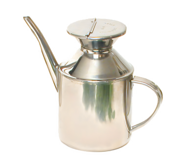 Product image #1 for Tabletop Stainless Steel Soy Sauce Dispenser with Handle and Hinged Cover, 13 oz.