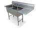 Thumbnail image #1 for Steel Works Stainless 18-Gauge 304 Stainless Steel Two-Compartment Sink with Right Drainboard