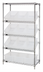 Thumbnail image #1 for Quantum Stationary Wire Shelving Bin System with 12 Clear Bins, Chrome Plated, 36 x 18 x 63 Inches