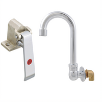 OptiFlow Lead-Free Single Pedal Knee Valve Kit with 3-1/2 Inch Splash-Mount Gooseneck Spout