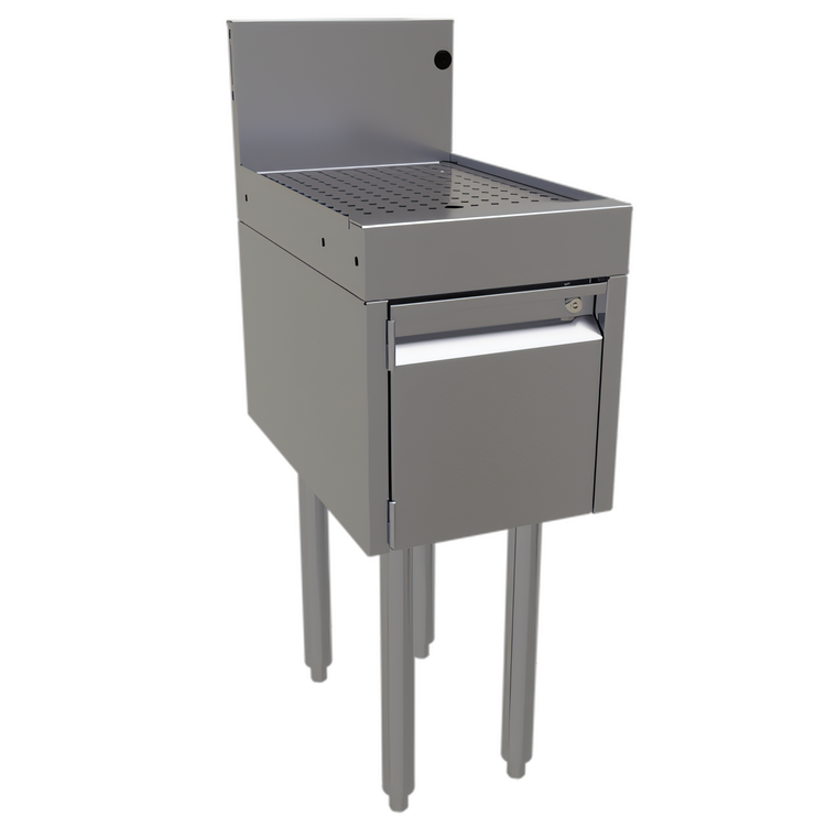 Product image #1 for Glastender DBHA-12 12-Inch Wide Stainless Steel Underbar Drainboard Half Cabinet with Locking Door