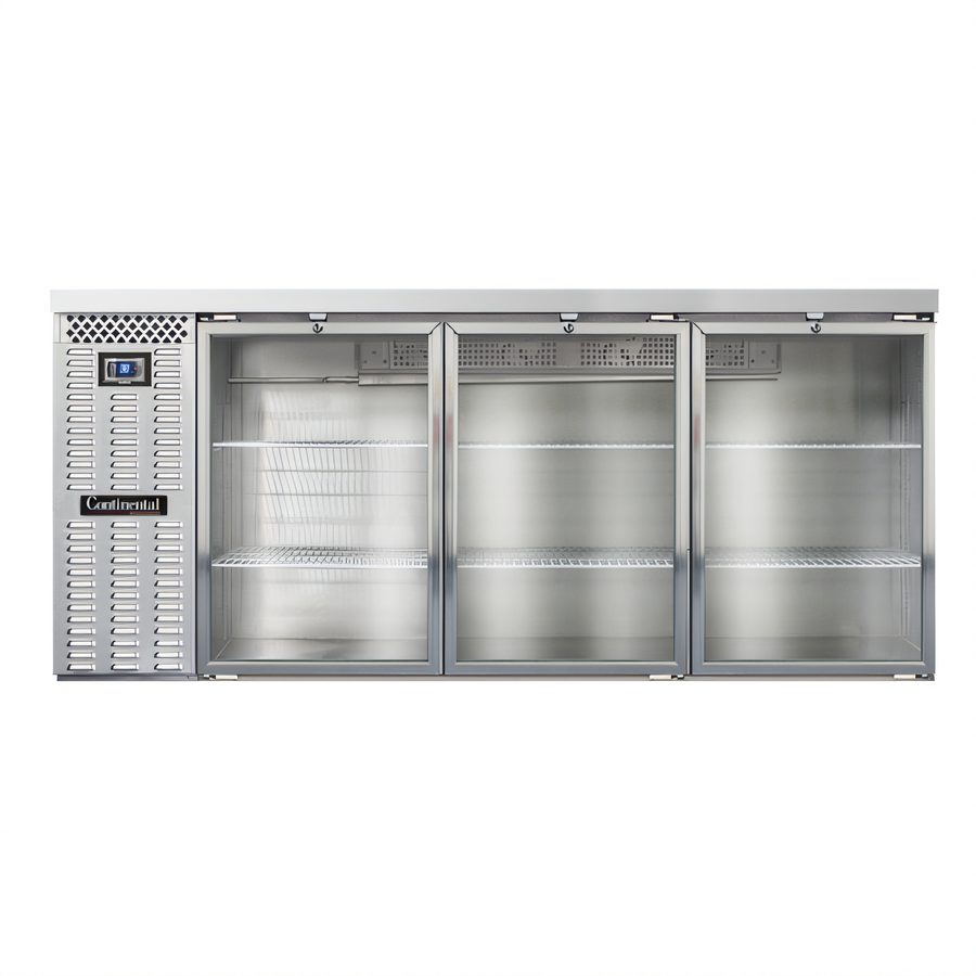 Product image #1 for Continental Refrigerator BB79SNSSGD 79" Shallow Depth Refrigerated Back Bar Cooler with Glass Doors