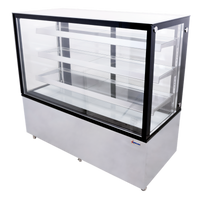 Square Glass Full-Service Refrigerated Bakery Display Case, 60-Inch Floor Model, Self-Contained