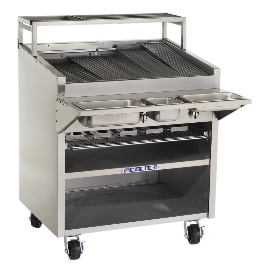 Product image #1 for Bakers Pride Dante Series F-36RS 36-Inch Floor Model Gas Radiant Charbroiler with Open Cabinet Base