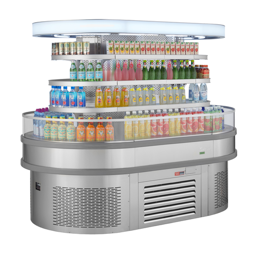 Product image #1 for Turbo Air PRO 48-Inch Island Display Self-Serve Refrigerated Merchandiser, 3-Tier, Self-Contained