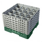 Thumbnail image #2 for Cambro Camrack® 16S1114119 Full-Size 16-Compartment Glass Rack with 6 Extenders, Sherwood Green Case of 2