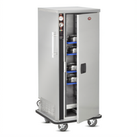 Humi-Temp Heated Insulated Tray Delivery Cart with 1 Door and 15 Pairs of Fixed Slides