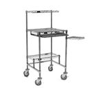 Thumbnail image #1 for Eagle Group MCWS2424C Mobile Chrome Computer Workstation with Keyboard Drawer, Open-Wire Tabletop, Cantilever Shelf and Casters, 24 x 24 Inches