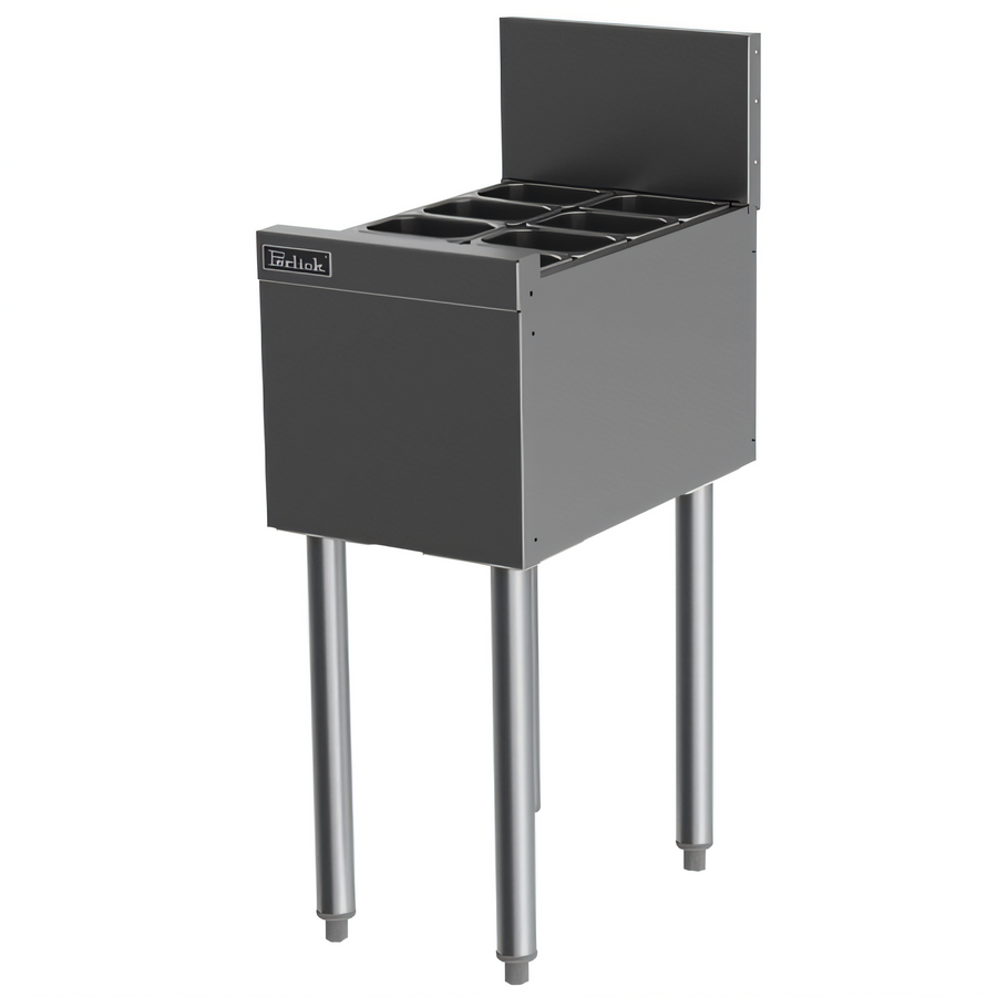 Product image #1 for Top Shelf TS Series Modular Insulated Underbar Bottle Storage Bin, Open Chest, with 8 Condiment Cups, 12 Inch W x 18-9/16 Inch D