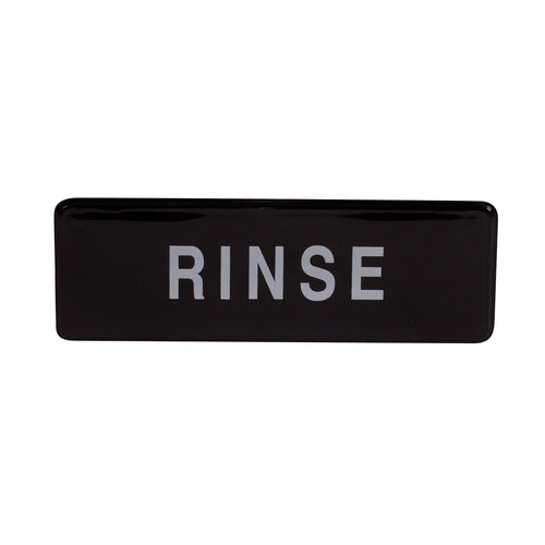 Product image #1 for Winco RINSE Cleaning Information Sign, 9 x 3 Inch, White on Black