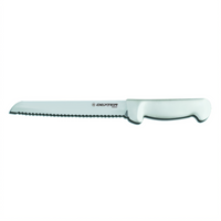 Basics 8-Inch Scalloped Bread Knife with White Polypropylene Handle