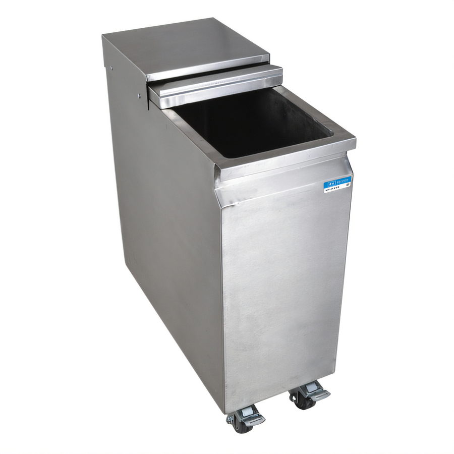 Product image #1 for BK Resources Stainless Steel Mobile Ice Bin with Sliding Lid, 53 lb. Capacity