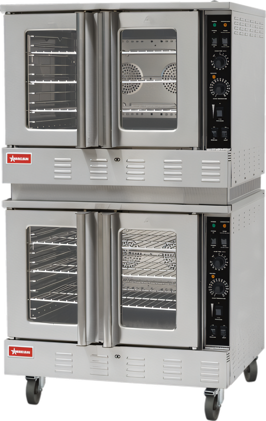 Product image #1 for Omcan USA 40-Inch Double Deck Natural Gas Commercial Convection Oven with 6 Shelves