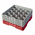 Thumbnail image #2 for Cambro Camrack Full Size 20-Compartment Glass Rack with 3 Soft Gray Extenders, Red