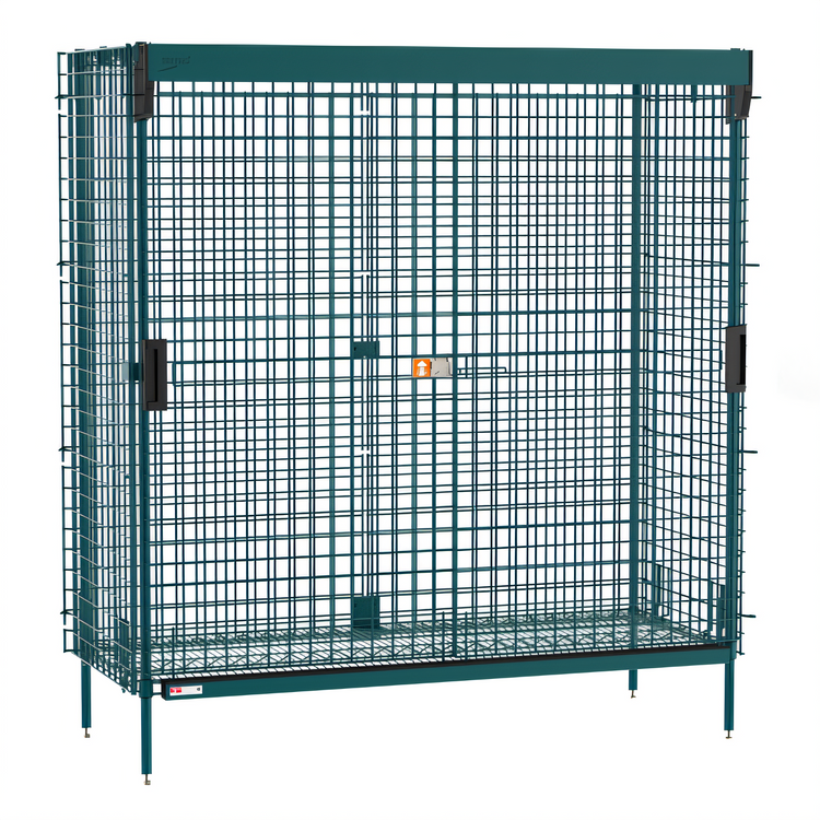 Product image #1 for Metro Super Erecta Stationary Security Cage with Sliding Doors for 24 x 60 Shelves, Metroseal Green Epoxy