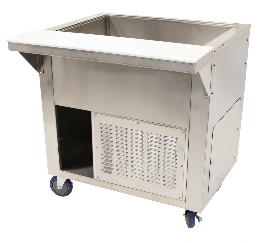 Product image #1 for Advance Tabco 2-Pan Refrigerated Cold Pan Table with Enclosed Base and Cutting Board