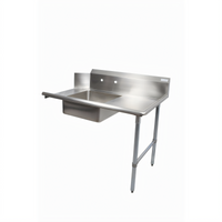 BK Resources Heavy Duty Straight Soiled Dish Table with Pre-Rinse Sink, 36 Inch, Right-to-Left, 16/304 Stainless Steel, 10 Inch Backsplash