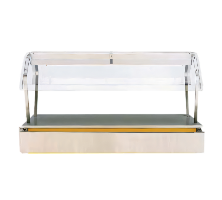 Product image #1 for Vollrath Classic Economy 28-Inch Double-Sided Buffet Breath Guard for 4-Series Signature Server, Stainless Steel Tops Only, Clear Acrylic Panels