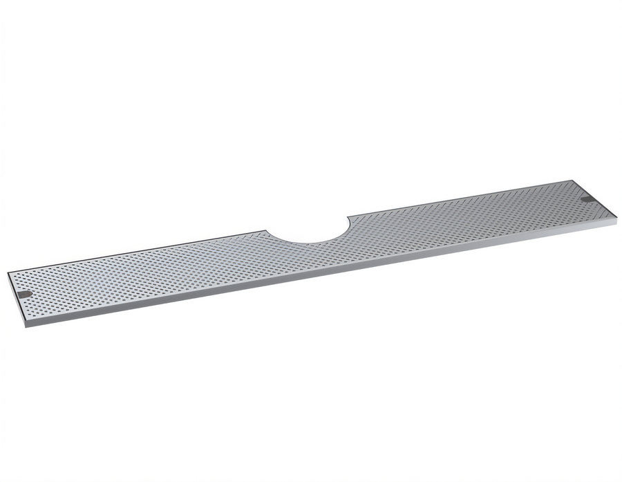 Product image #1 for 57-Inch x 10-Inch Brushed Stainless Steel Drip Tray with Notch to Sit Flush with Tower