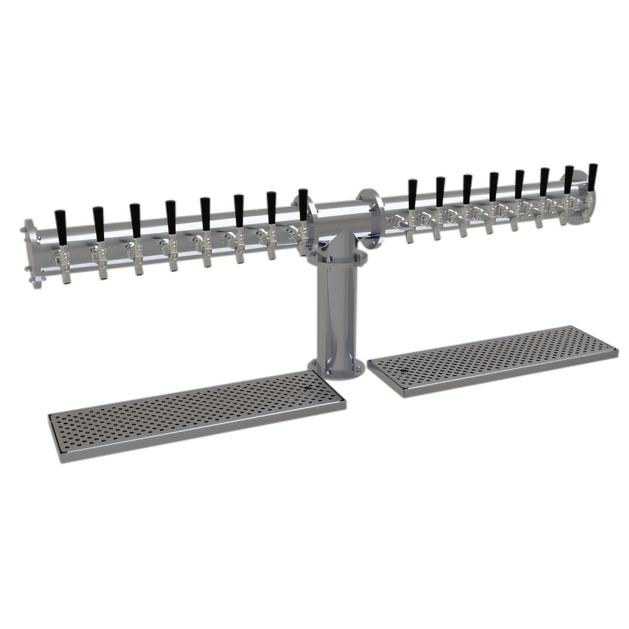 Product image #1 for Glastender Pipe Tee 16-Faucet Countertop Glycol-Cooled Draft Dispensing Tower