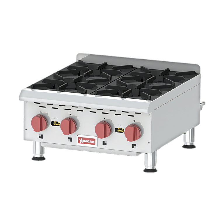 Product image #1 for Omcan USA 4-Burner Natural Gas Countertop Hot Plate with 24 x 24 in. Cooking Area