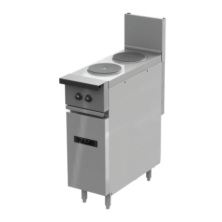 Product image #1 for Vulcan Expando 12-Inch Electric Restaurant Range with 1 Hot Top, Thermostatic Controls, Enclosed Base, and 208V Single-Phase Power
