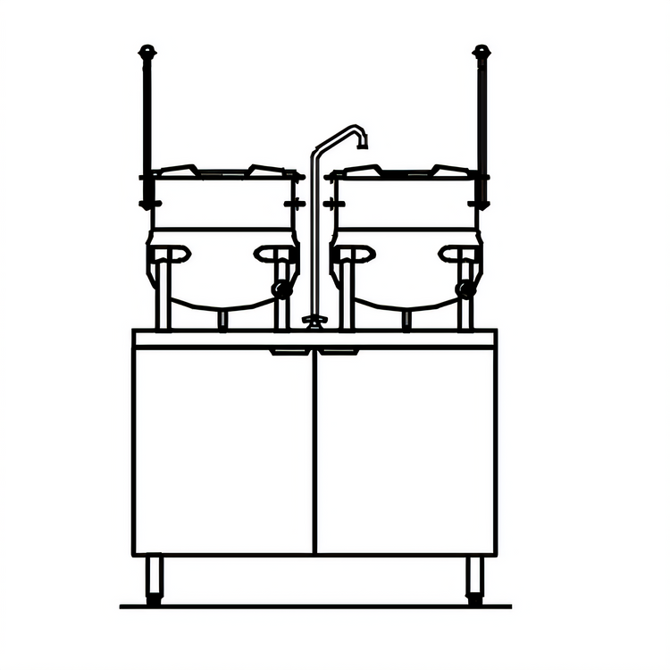 Product image #1 for Crown EMT-10-10 Electric (2) 10 Gallon Tilting Kettle Cabinet Assembly