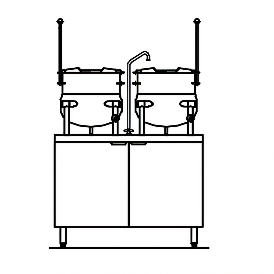 Product image #1 for Crown EMT-10-10 Electric (2) 10 Gallon Tilting Kettle Cabinet Assembly