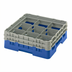 Thumbnail image #2 for Cambro Camrack Full-Size 9-Compartment Glass Rack with 2 Soft Gray Extenders, Blue