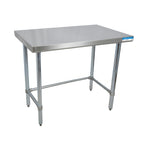 Thumbnail image #1 for BK Resources VTTOB-1836 Open-Base Stainless Steel Work Table, 36 x 18 in, 18-Gauge 430 Top, Galvanized Legs