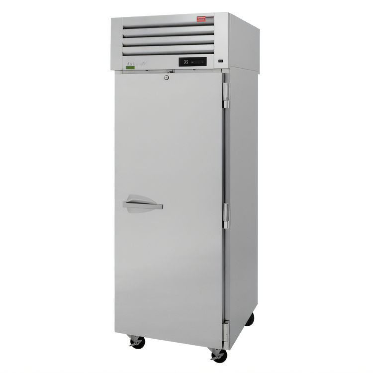 Product image #1 for Turbo Air PRO Series Pass-Thru Reach-In Refrigerator with Solid Front Door and Glass Rear Door, 1 Section, Top Mount, 26.48 Cu. Ft.