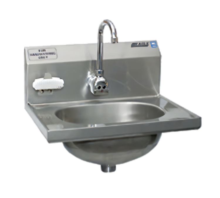 Product image #1 for MicroGard Wall-Mount Hand Sink with Battery-Powered Electronic Eye Gooseneck Faucet, 13-1/2 x 9-3/4 x 6-3/4 Inch Bowl, 304 Stainless Steel