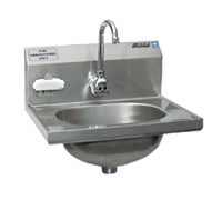 MicroGard Wall-Mount Hand Sink with Battery-Powered Electronic Eye Gooseneck Faucet, 13-1/2 x 9-3/4 x 6-3/4 Inch Bowl, 304 Stainless Steel